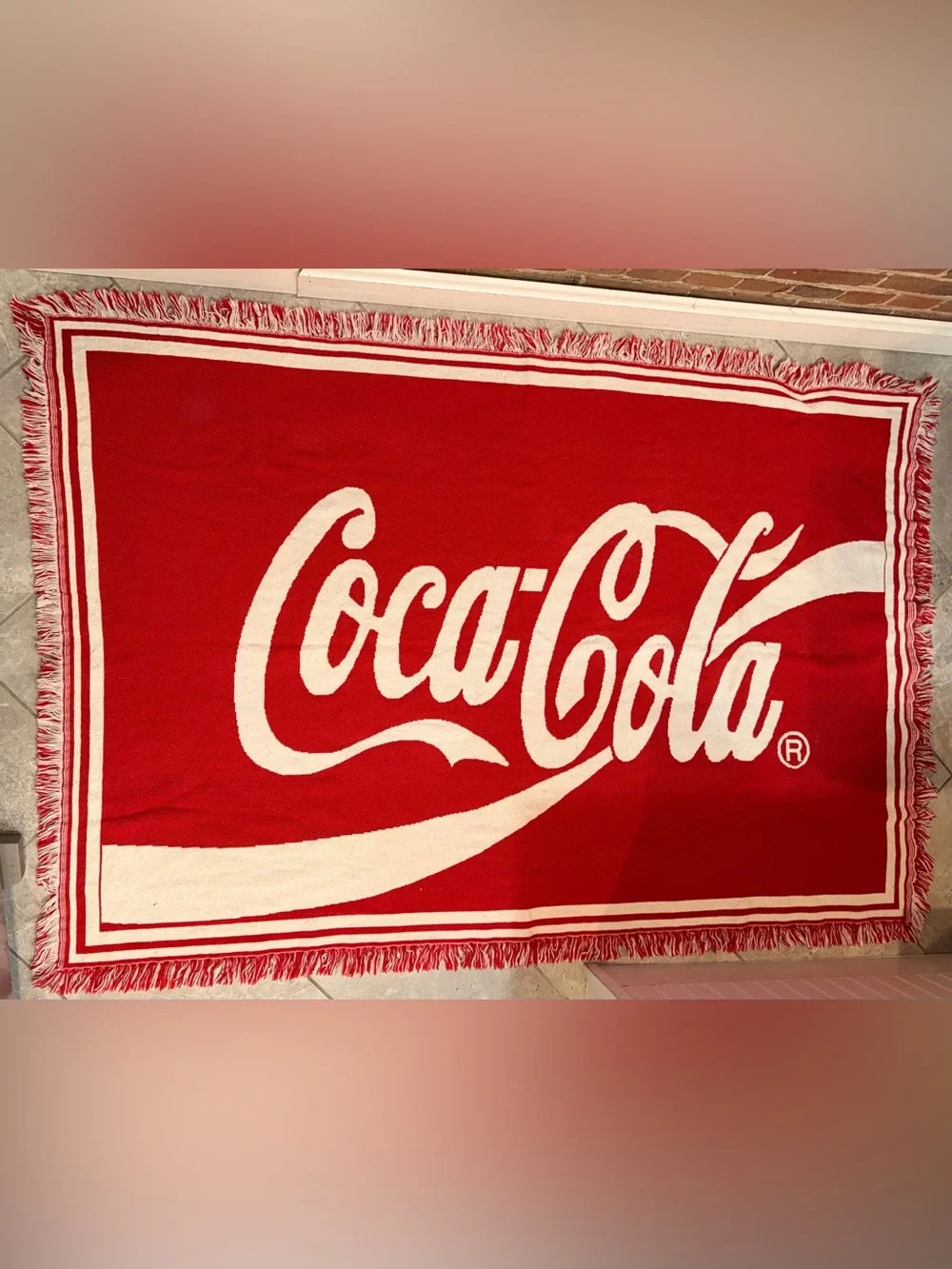 2 Coca-Cola Festive Red and White Holiday Throw Blanket 90s Two Color Ways